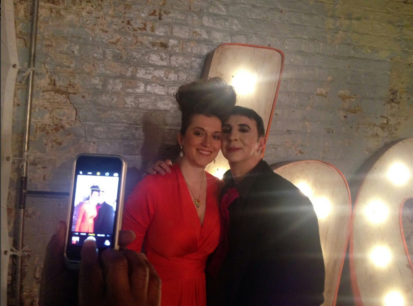 - Marc with performer Lisa Ronson.