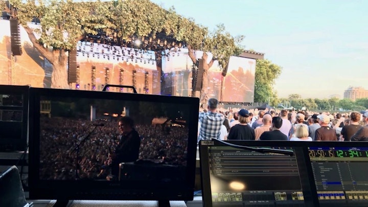 The Cure's "ANNIVERSARY" live in Hyde Park, London - Photograph by Ben Frewin, film lighting director, from the lighting desk during show as it happened.