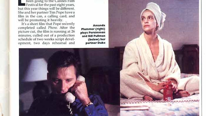 Televisual article about Tim Pope's short film, "Phone," May, 1992 - 
