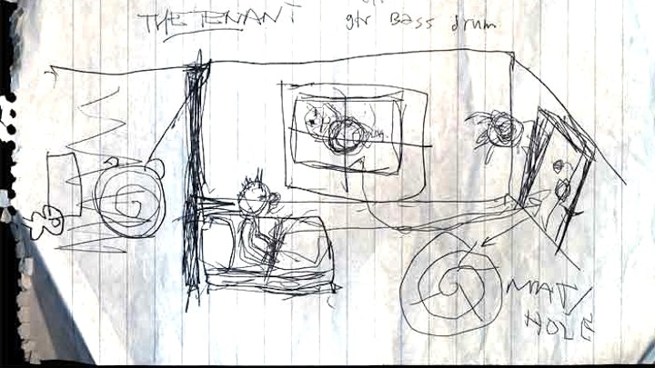 The Cure "LULLABY" - Robert's drawings for video, based on Polanski's "The Tenant"