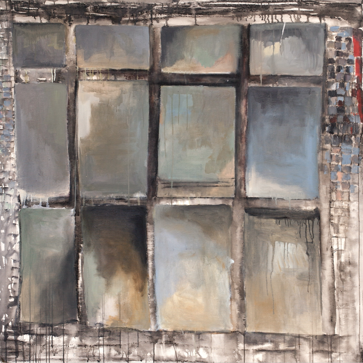 myriam zini | janela oculta serie Caminho das Perdras | 2012 | acrilica e lapis acuarelavel sobre tela |157 x 157 cm