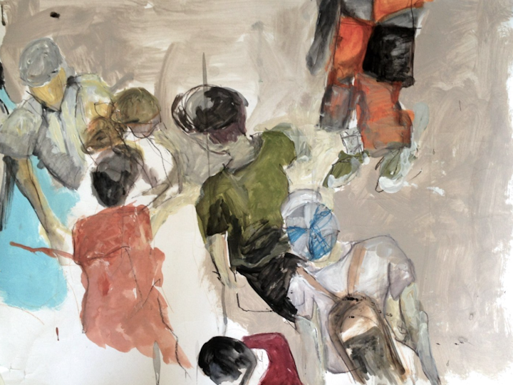 caminho das pedras _ 2012/2013 - myriam zini | I Folha de Sao Paulo, domingo 8 de Janeiro de 2012 (troca 1) I 2012 I acrílica s/ papel I 50 x 65