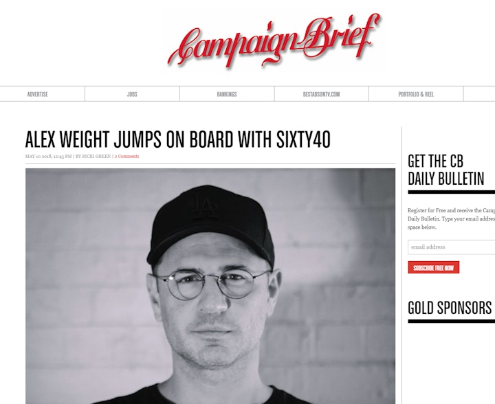 Alex Weight jumps onboard with 60FORTY