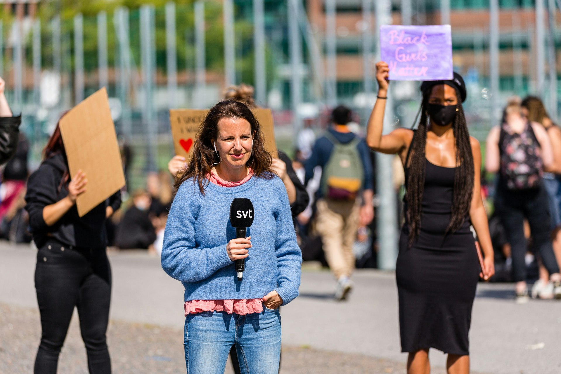 SVT Journalist interviewing BLM Protestors