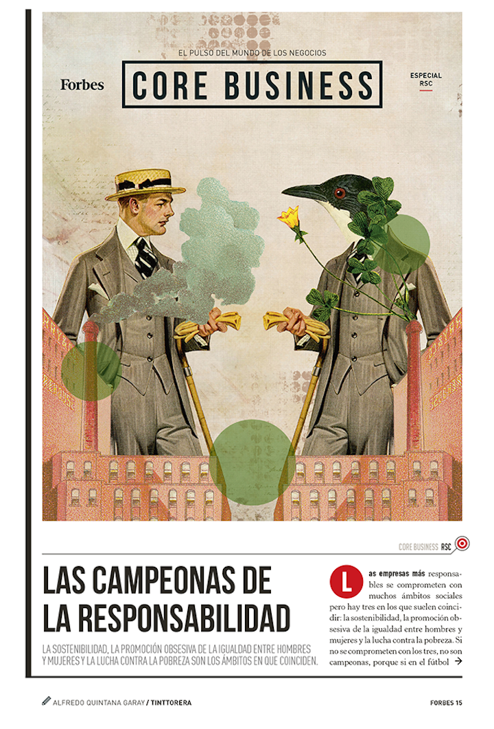 Collage para Forbes España / artículo de la edición Responsabilidad social de octubre de 2017
