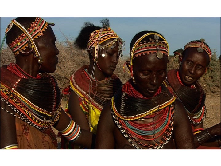 Traditional dom palm necklaces worn by married Rendille women