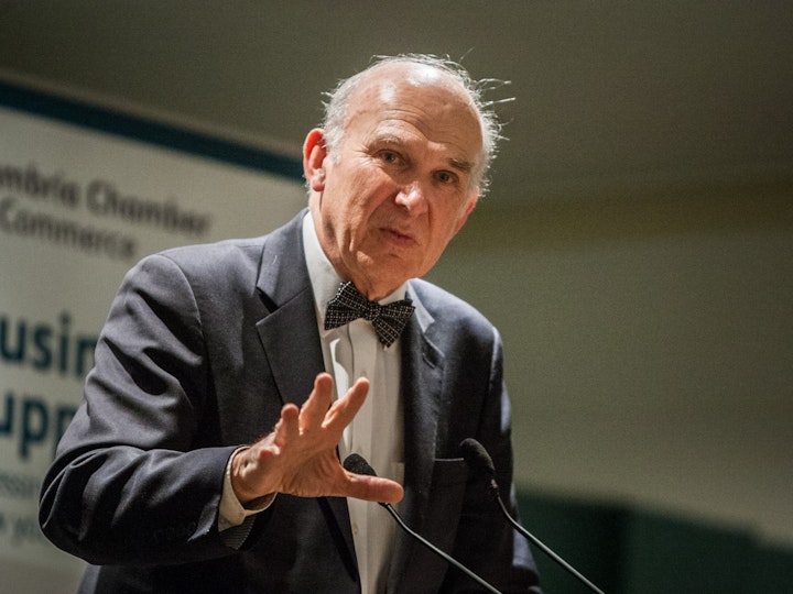 Vince Cable speaks about being Spiderman to Cumbria Chamber of Commerce.