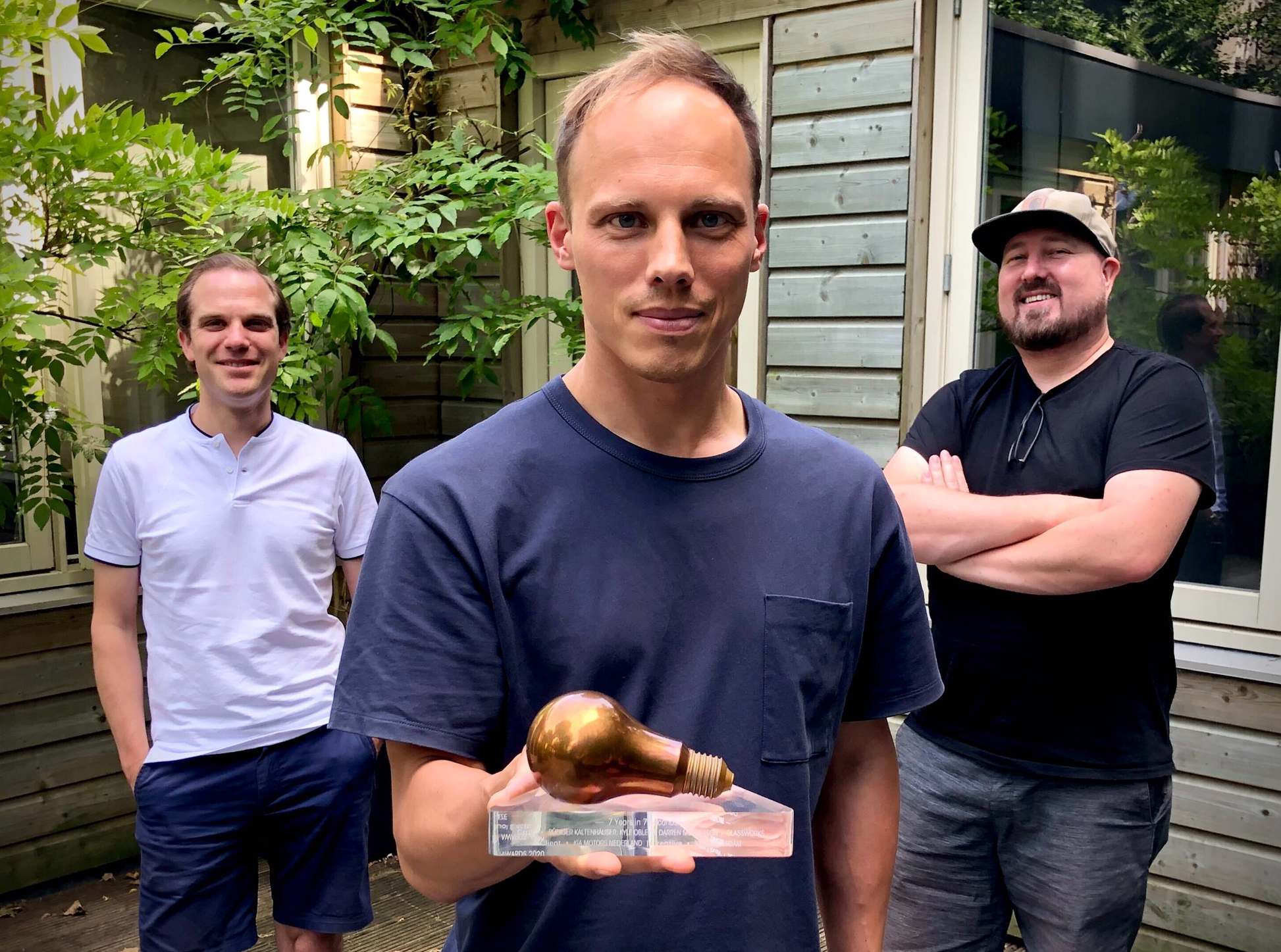 Proud winners (from left) Kyle, Rüdiger, Darren