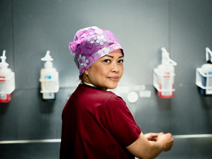 Open Britain x NHS Imperial Trust Collaboration - Rhona Eslabra -– mMatron/tTheatre mManager for St. Mary’s and Western Eye hHospitals, St Mary’s
Rhona Eslabra was born in the Cagayan Valley in the Philippines. Rhona was 30 when the NHS recruited her to by the NHS to come to UK, leaving her baby daughter and husband behind.
The difference in the working environment and more importantly the culture, can make it very difficult for migrant nurses to progress and can, affecting their confidence. Rhona arrived as an adaptation nurse where the mentors make an informed decision if one can be signed off as a registered nNurse and eventually get their NMCNursing and Midwifery Council registration.
Rhona has done well to advance to matron and continues to widen her capabilities and enhance her expertise. She's currently completing her 'Go further': healthcare leaders fellowship -– a targeted leadership development programme to develop and nurture talent in our healthcare professionals from BAME backgrounds. Important with such a diverse workforce.It’s important to have diverse leaders amongst such a diverse workforce.
Her daughter followed her to the UK and just recently completed her medicine degree. She will and will join as a doctor at Saint Mary’s Hospital in August as a doctor.
.