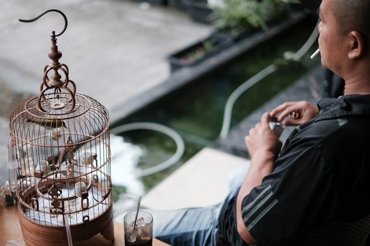 VIETNAM - The Smoker, Bird Song Cafe, Fuji Film X-H2s