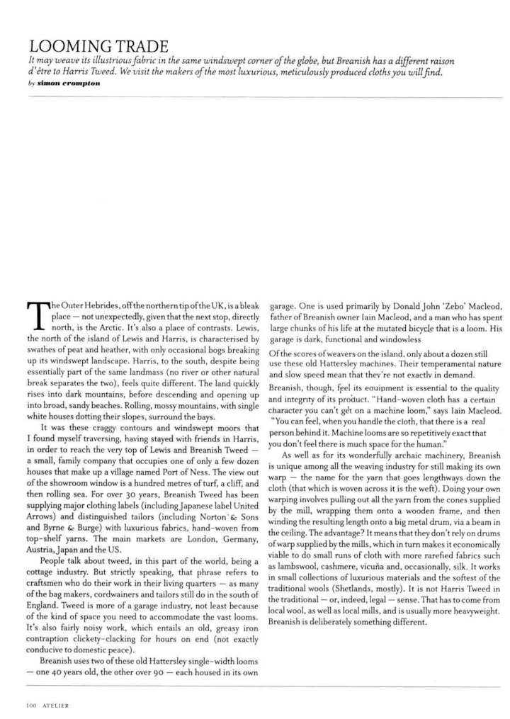 The Rake article on Breanish Tweed