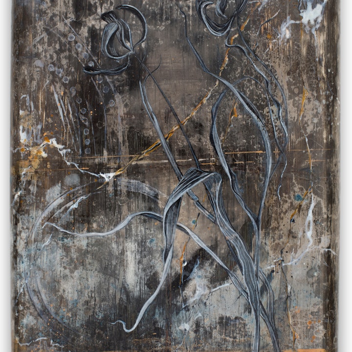 IKON VII (24x33) 2016
Gesso, pigment,beeswax on hardwood panel with nails