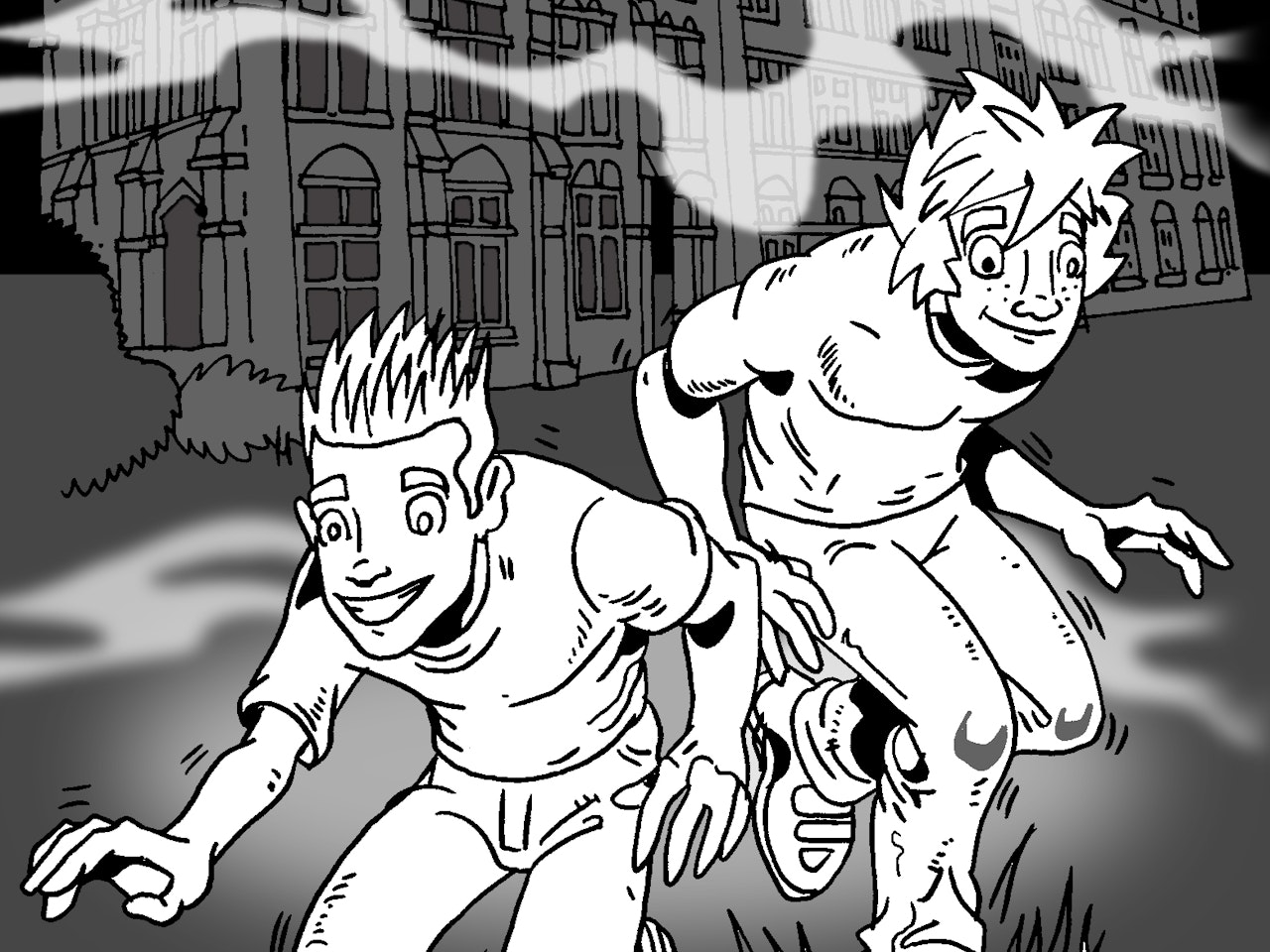 spooky horror manor manga anime childrens cartoon comic strip Book cover illustration animation