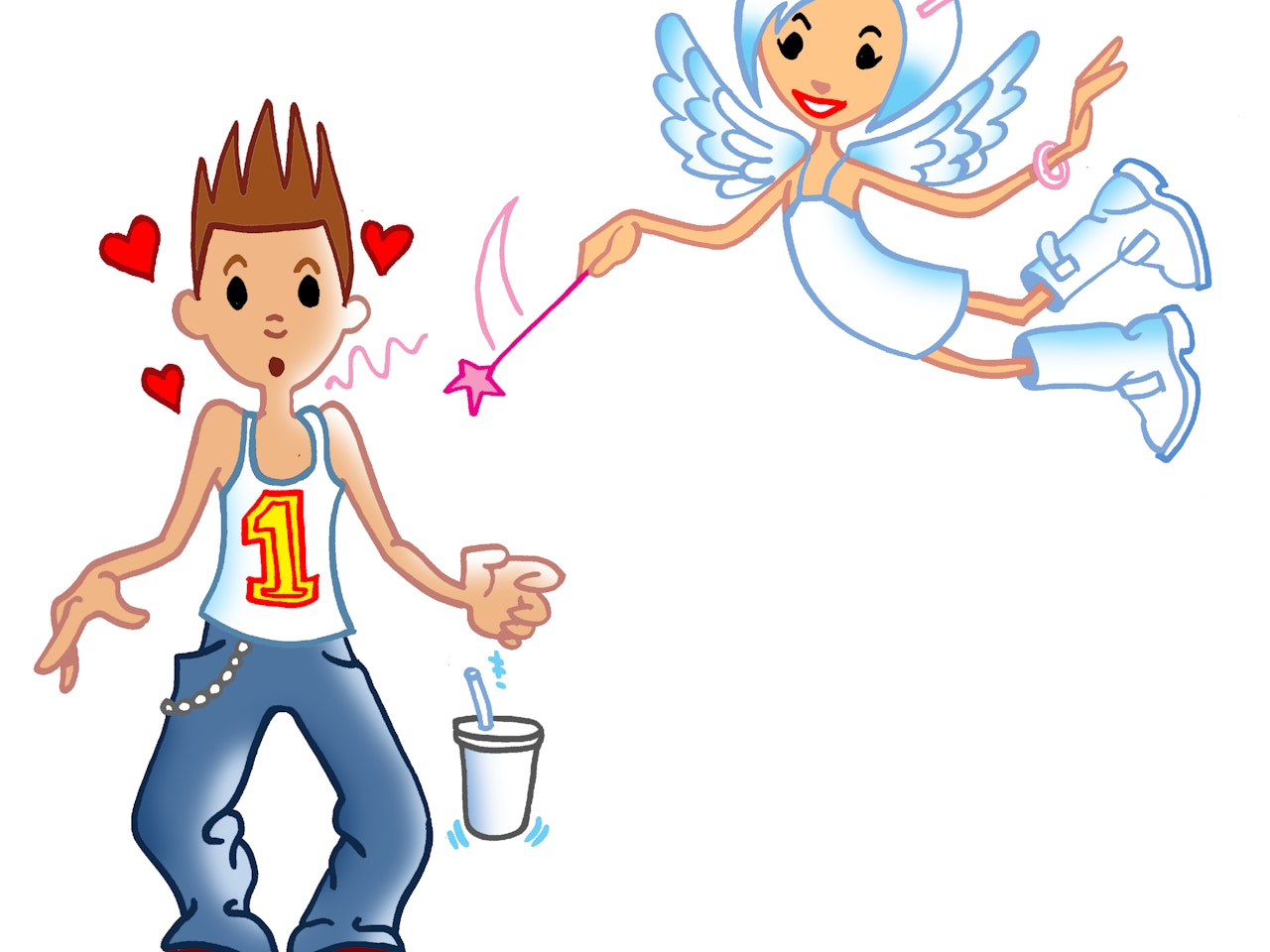illustration animation  humorous comical colourful graphic cartoon manga anime publishing  cupid love valentines day heart angel teenagers romance
