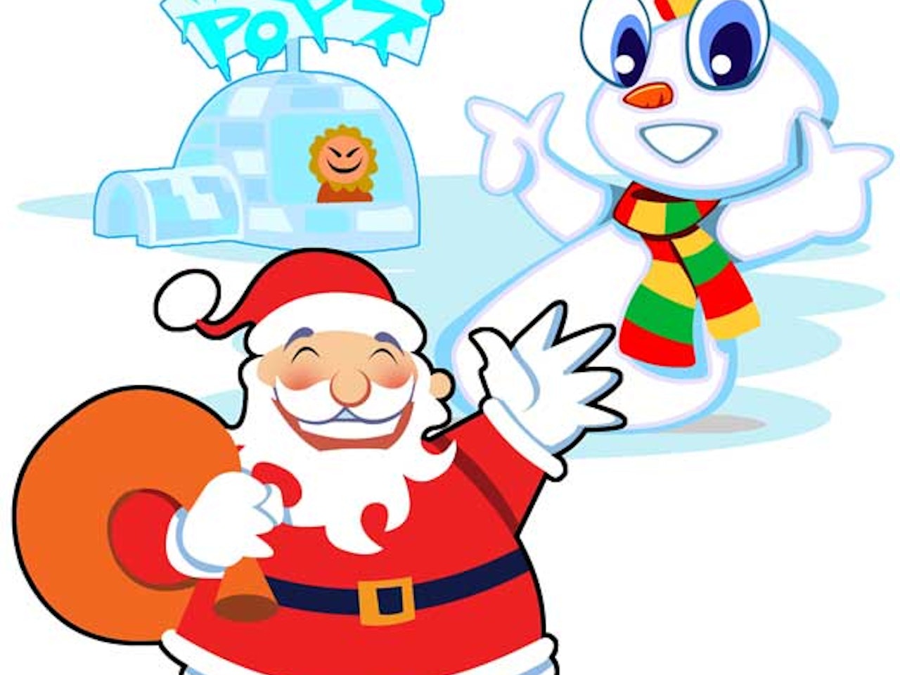 Cool funny Funky Happy manga anime childrens cartoon snowman-father-christmas xmas