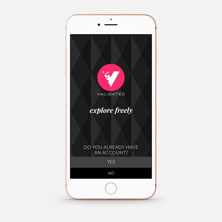 I designed the identity and brand for Validated, including the logo, typography and color scheme.