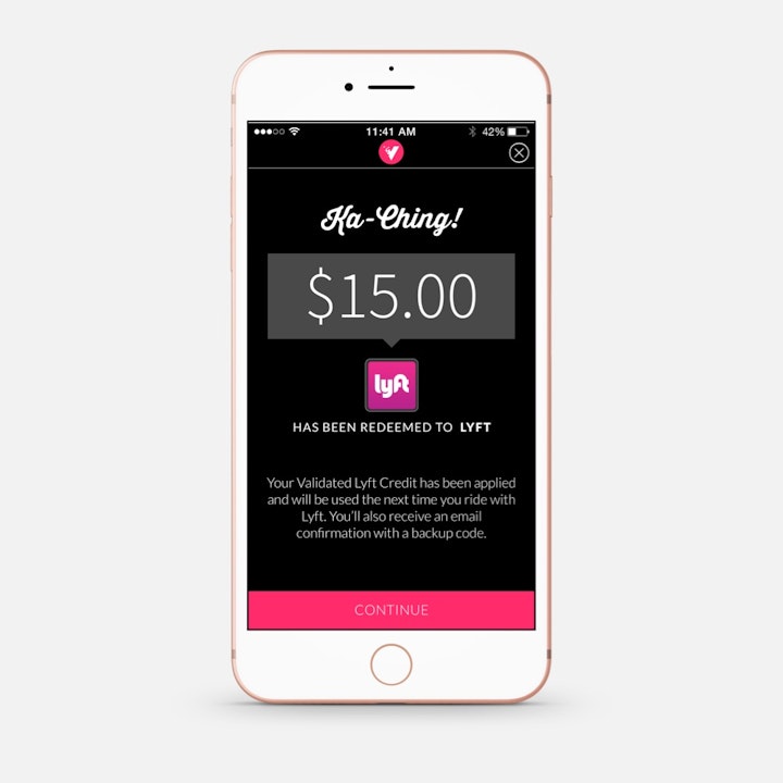 Once credits are redeemed, they are either immediately applied to the selected service or a credit code is issued to the user via email, depending on the capabilities of the mobility service provider.