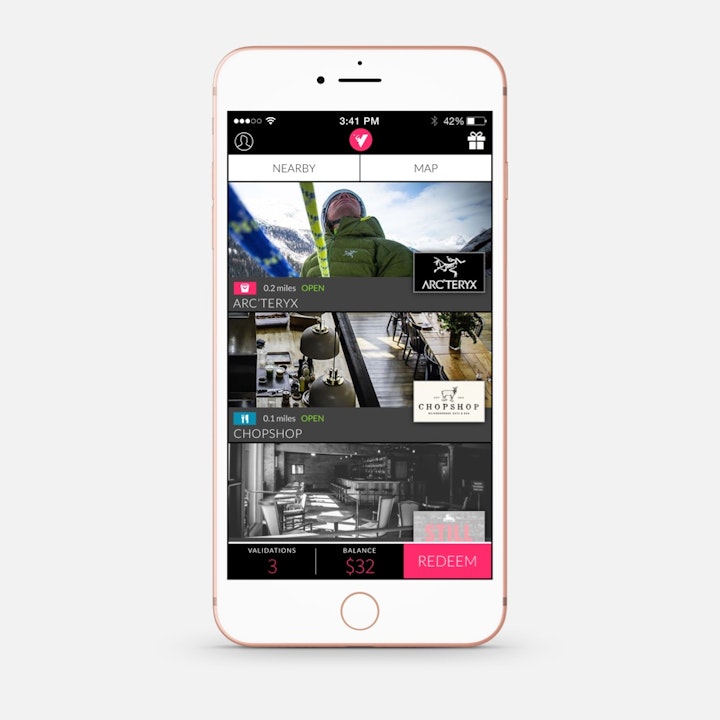 The offer list was intended to provide a compelling, sleek format for users to discover participating business in their area.