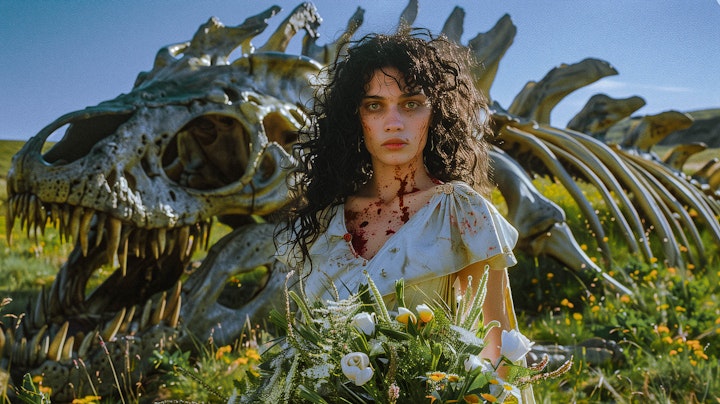 SARAH CLAVELLY - sarahclavelouche_a_gigantic_dragon_skeleton_lies_in_a_field._Th_e478aed3-f242-4ef6-86e2-62291c479cb0