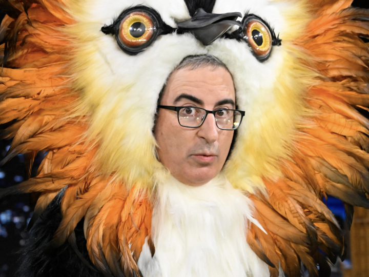John Oliver Campaigns for a New Zealand Bird of the Century Contest Dressed as a Pūteketeke Bird