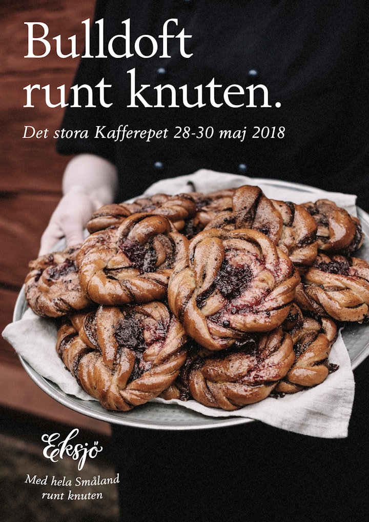 Eksjö kommun - Poster design for Det stora Kafferepet. Photographer Johan Lindqvist.