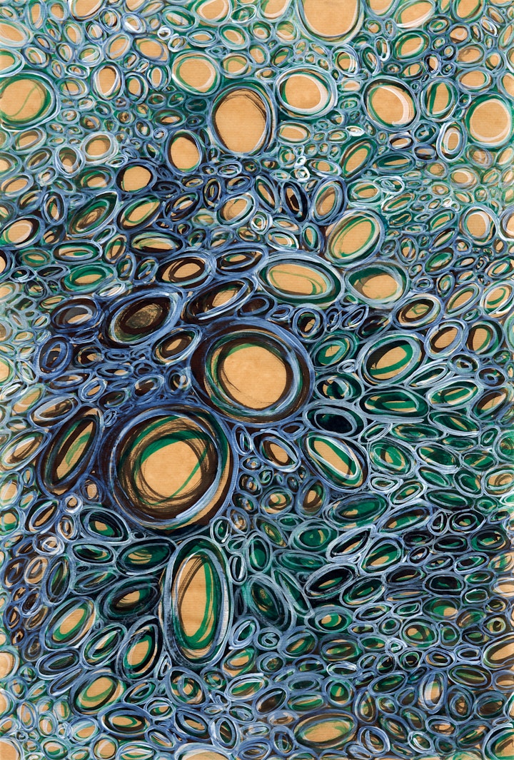 Peacock
Ink & acrylic on paper, 755 x 505mm, 2019