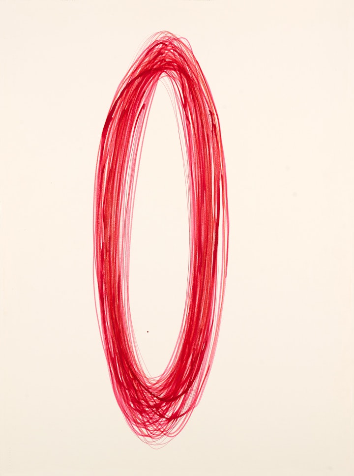 Running Rings Around You
Ink and coloured pencil on paper, 670 x 565mm, 2018