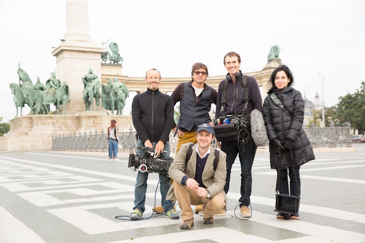 production + awards - Shooting in Heroes Square, Budapest. We were all BP heroes.
