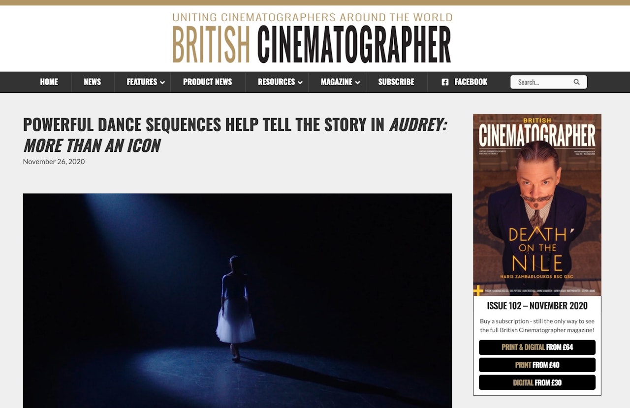 My work in British Cinematographer Magazine
