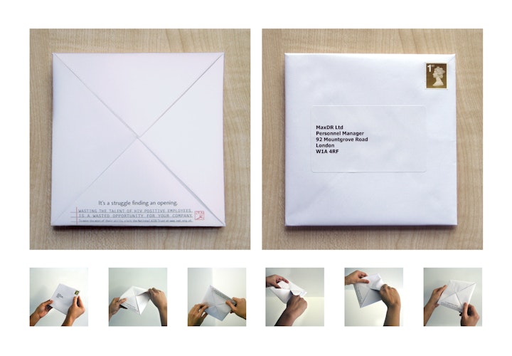 NATIONAL AIDS TRUST CAMPAIGN - These unopenable envelopes were sent to HR managers. It's a struggle finding a job opening when you're HIV Positive.