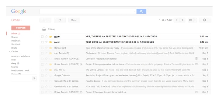 BMW i3 LAUNCH - EMAIL
In case you didn't believe the astonishing fact in the first email,
a reassuring second mail was sent quickly afterwards.