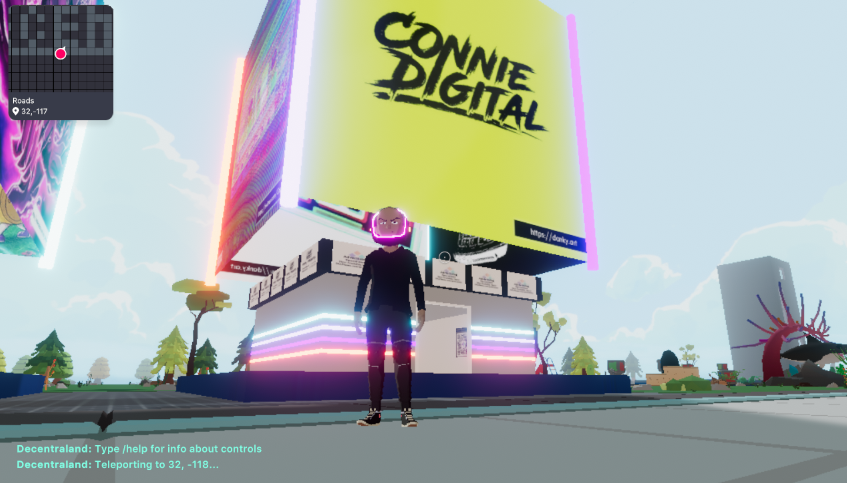 Connie Digital in Decentraland Blockchain VR