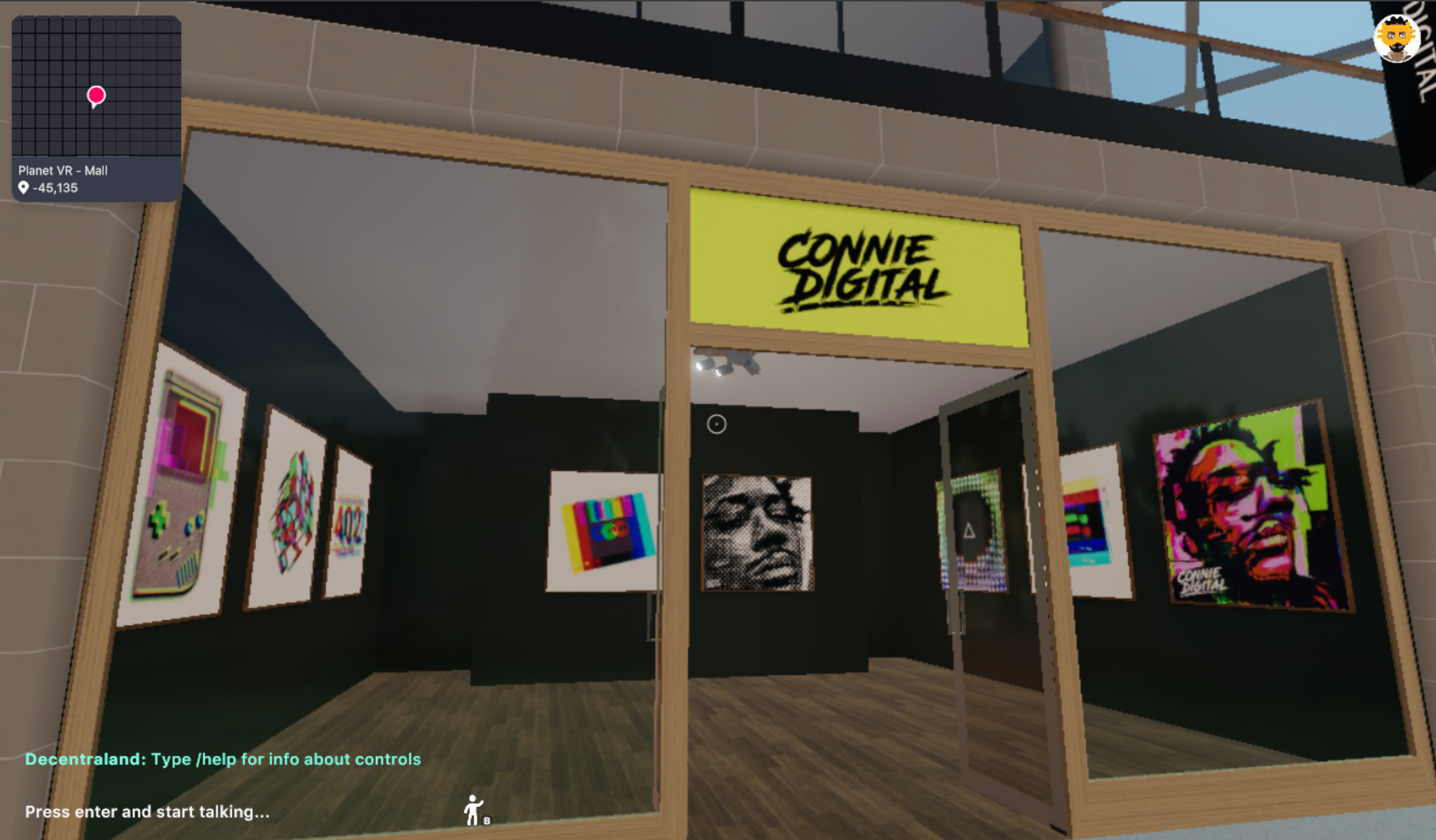 Connie Digital in Decentraland Blockchain VR