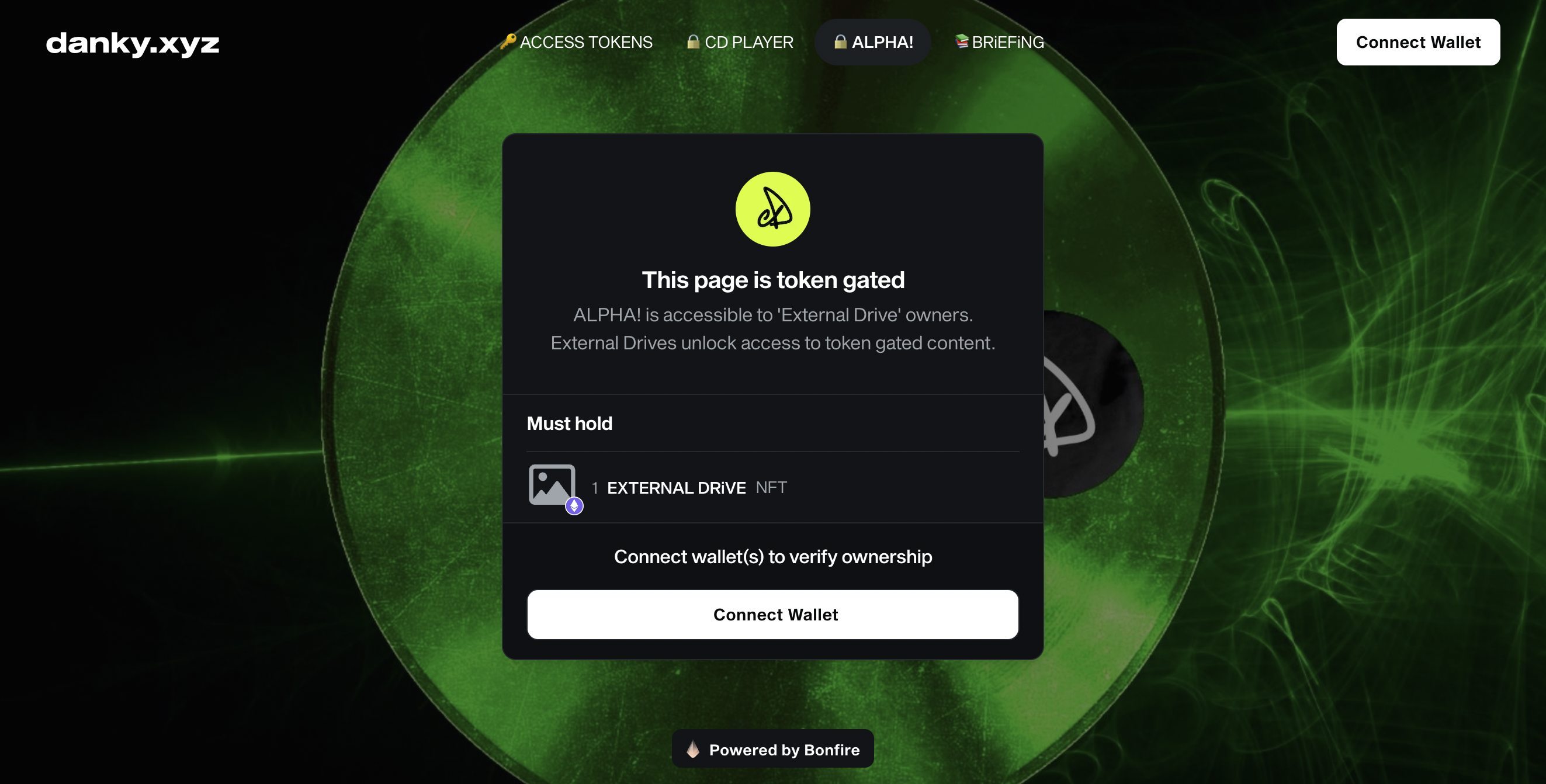 NFT Token gating content bonfire