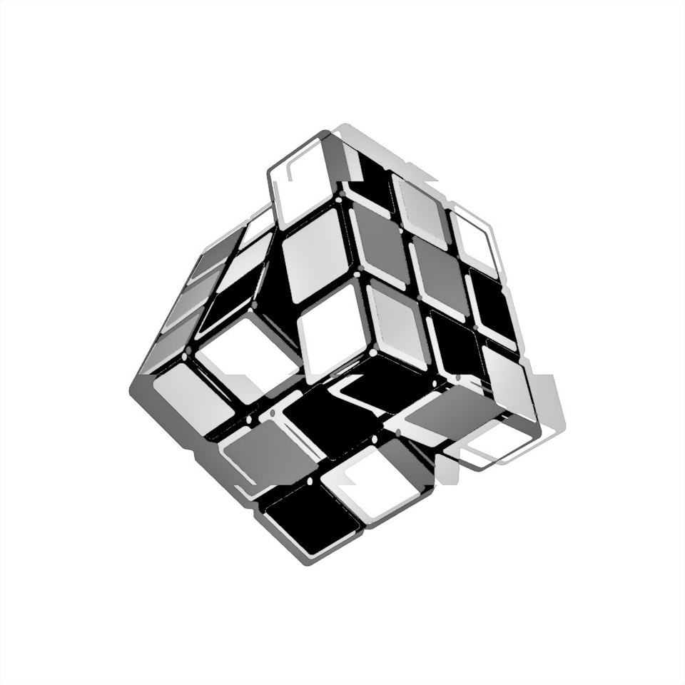 Achromatic Cube #3 by Connie Digital