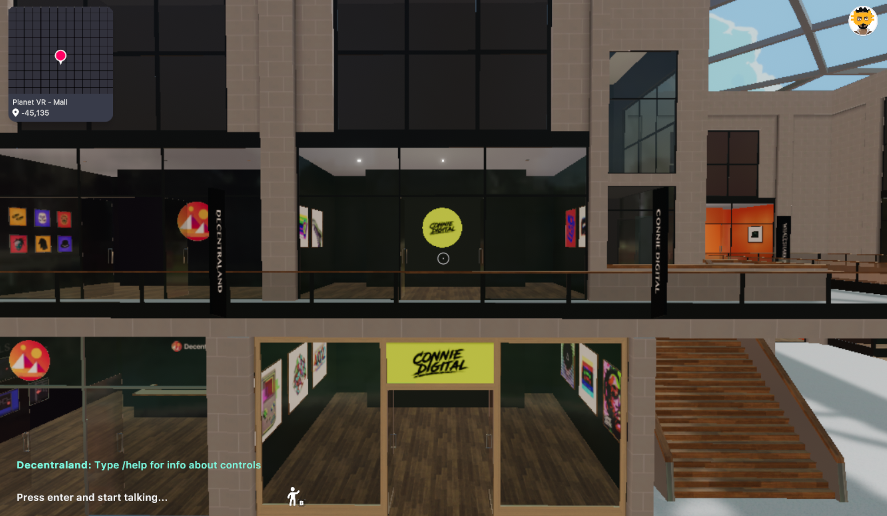 Connie Digital Decentraland Planet VR Mall