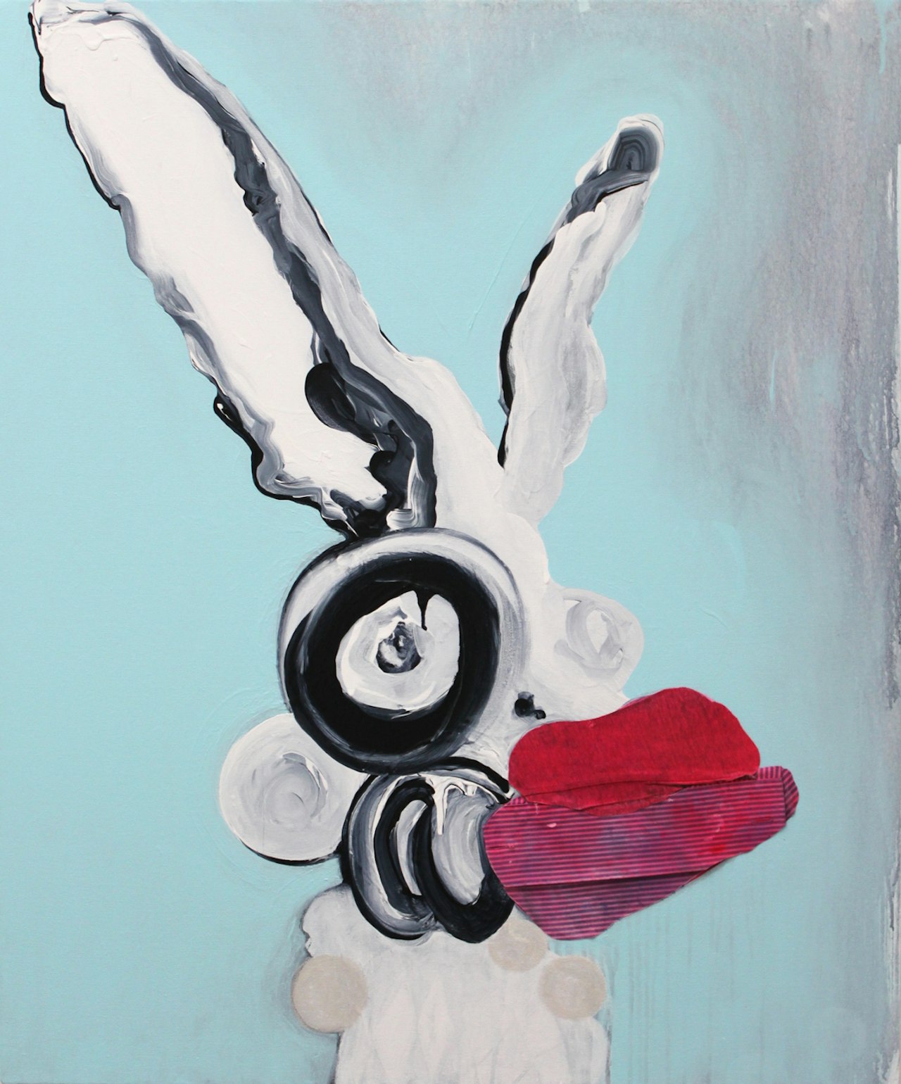 Donkey-Hare-Rabbit-Thing-2017-92x76cm-Acrylic,-studio-rags,-oil-bar,-gloss-varnish-on-canvas