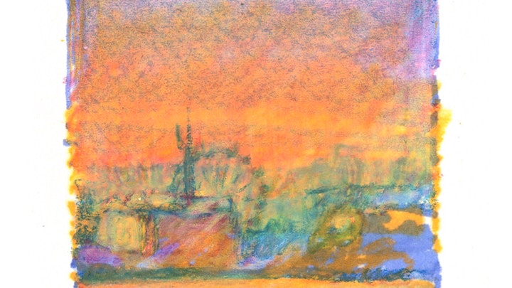 CITIES, LANDSCAPES, & ARCHITECTURE - Manila Skyline. (Marker & colored pencil)