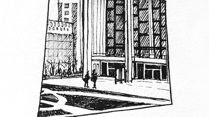 CITIES, LANDSCAPES, & ARCHITECTURE - Lincoln Center, NYC. (Micron pen)