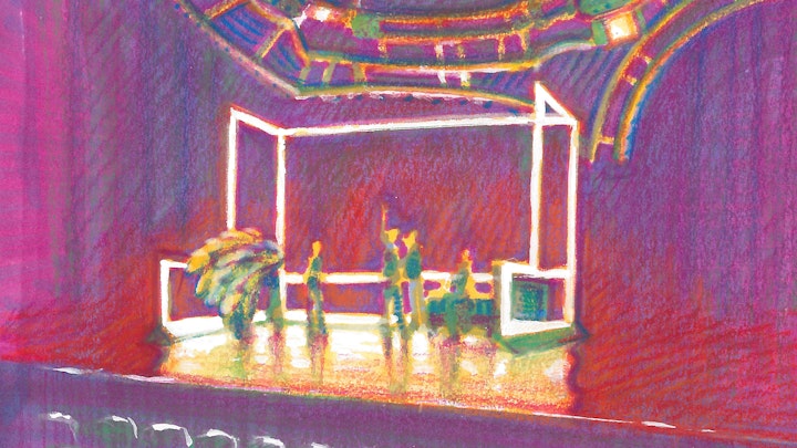 Neon Room Rehearsal. "Angels In America" Broadway revival. (Marker, colored pencil, & gouache)