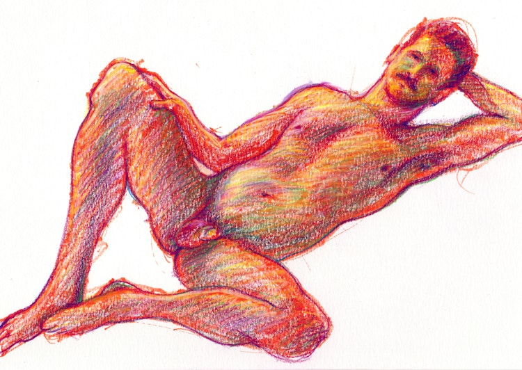 Figure Drawing - Michael 01 (Red)