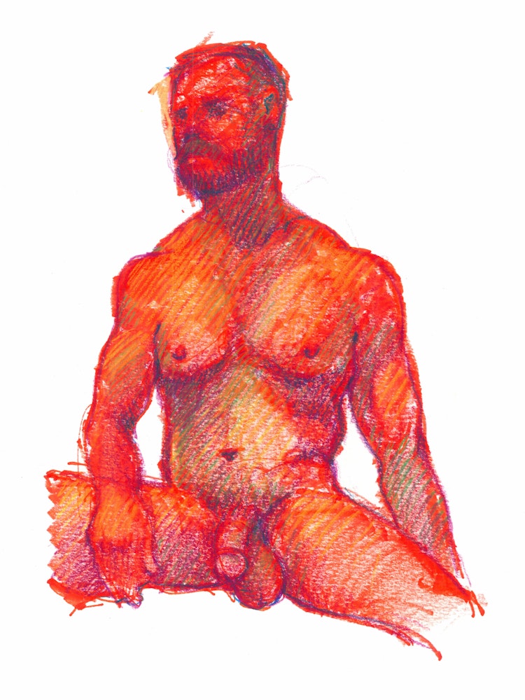 Figure Drawing - Mitch 01 (Red)
