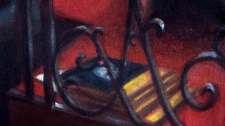 THEATER, OPERA, & BALLET - The Usher. Detail. (Acrylic on canvas)