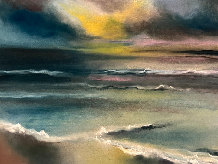 "DAYS END"
PASTEL ON TEXTURED PAPER - 52"H X37"W (FRAMED)
KATHARINE GOULD
2023