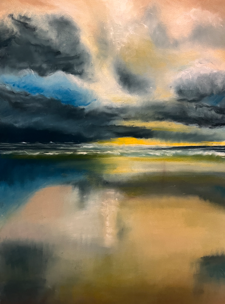 "DAYBREAK"
PASTEL ON TEXTURED PAPER - 49"H X 37"W (FRAMED)
KATHARINE GOULD
2023