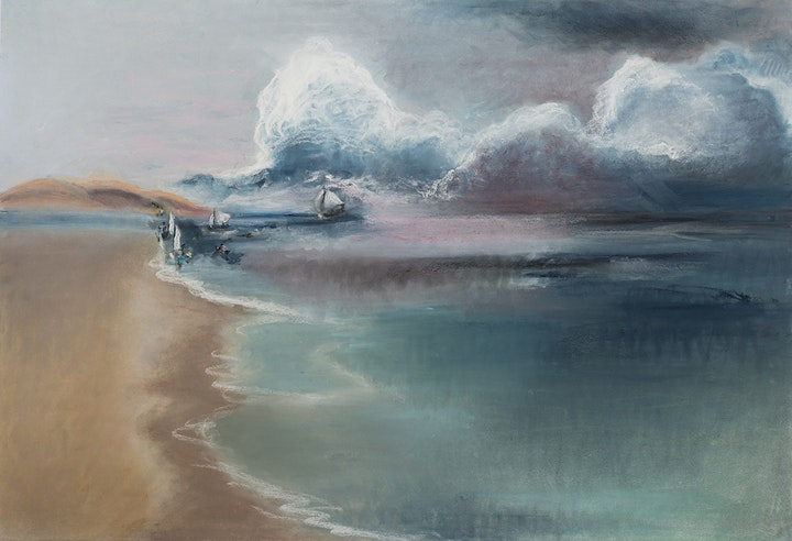 "Heading In"
Pastel on textured paper - 30.5"H x 44"W
Katharine Gould