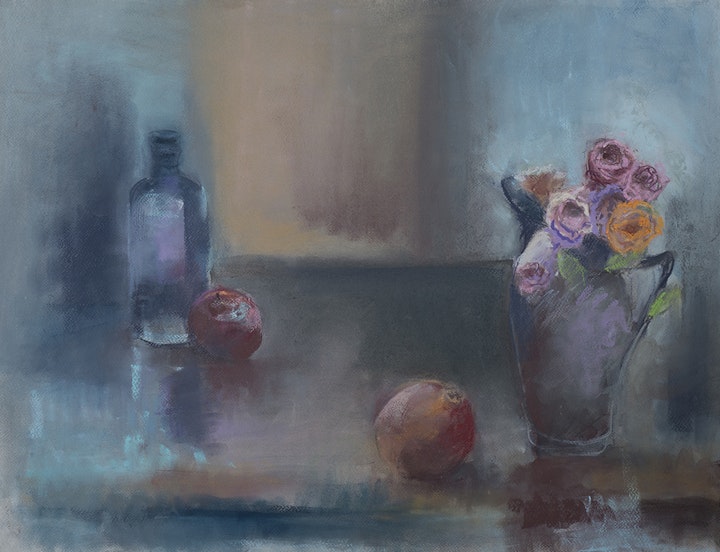 "Winter's Curtain"
Pastel on textured paper - 26"W x 20"H
Katharine Gould