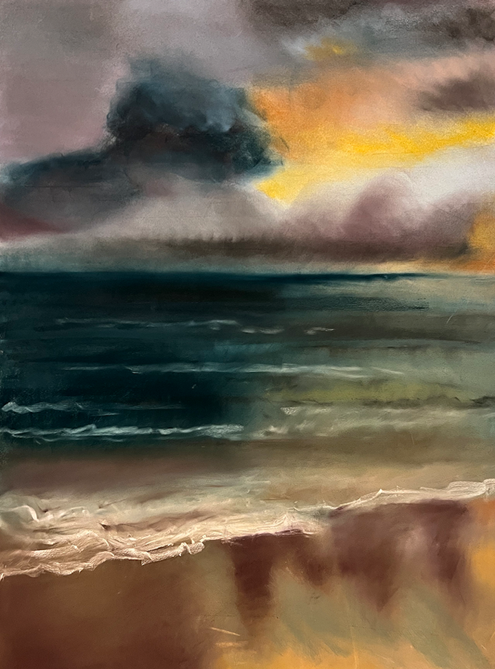 "SEA SHADOWS"
PASTEL ON TEXTURED PAPER - 52"H X37"W (FRAMED)
KATHARINE GOULD
2023