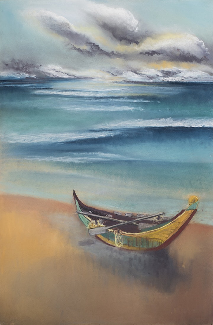 "Sacred and Deadly"
Pastel on textured paper - 44"H x 30"W
Katharine Gould