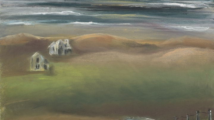 "Coast at Dusk"
Pastel on textured paper - 44"H x 30.5"W
Katharine Gould